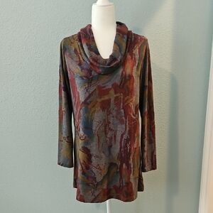 Elegant Multicolor Cowl Neck Sweater